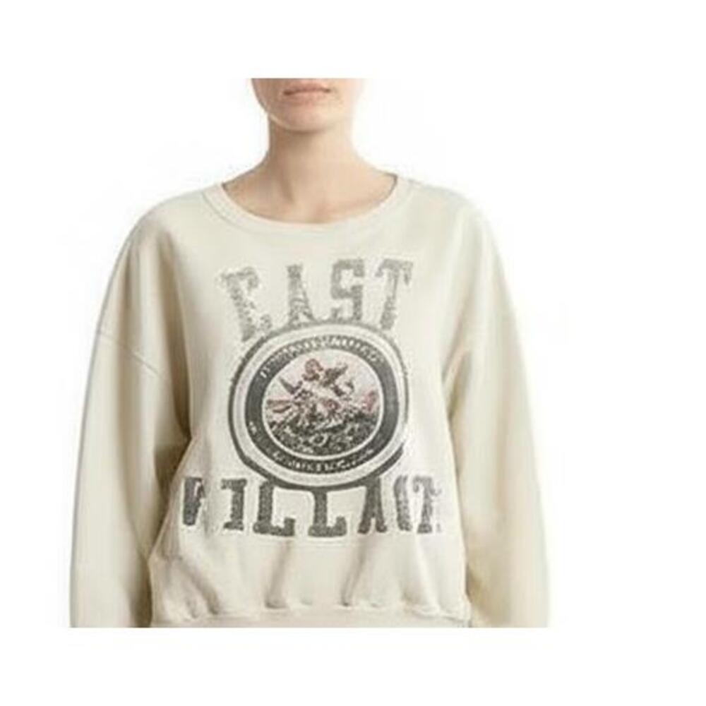 ARIZONA Sweatshirt Womens Size M Light Beige Crewneck East Village‎ Graphic